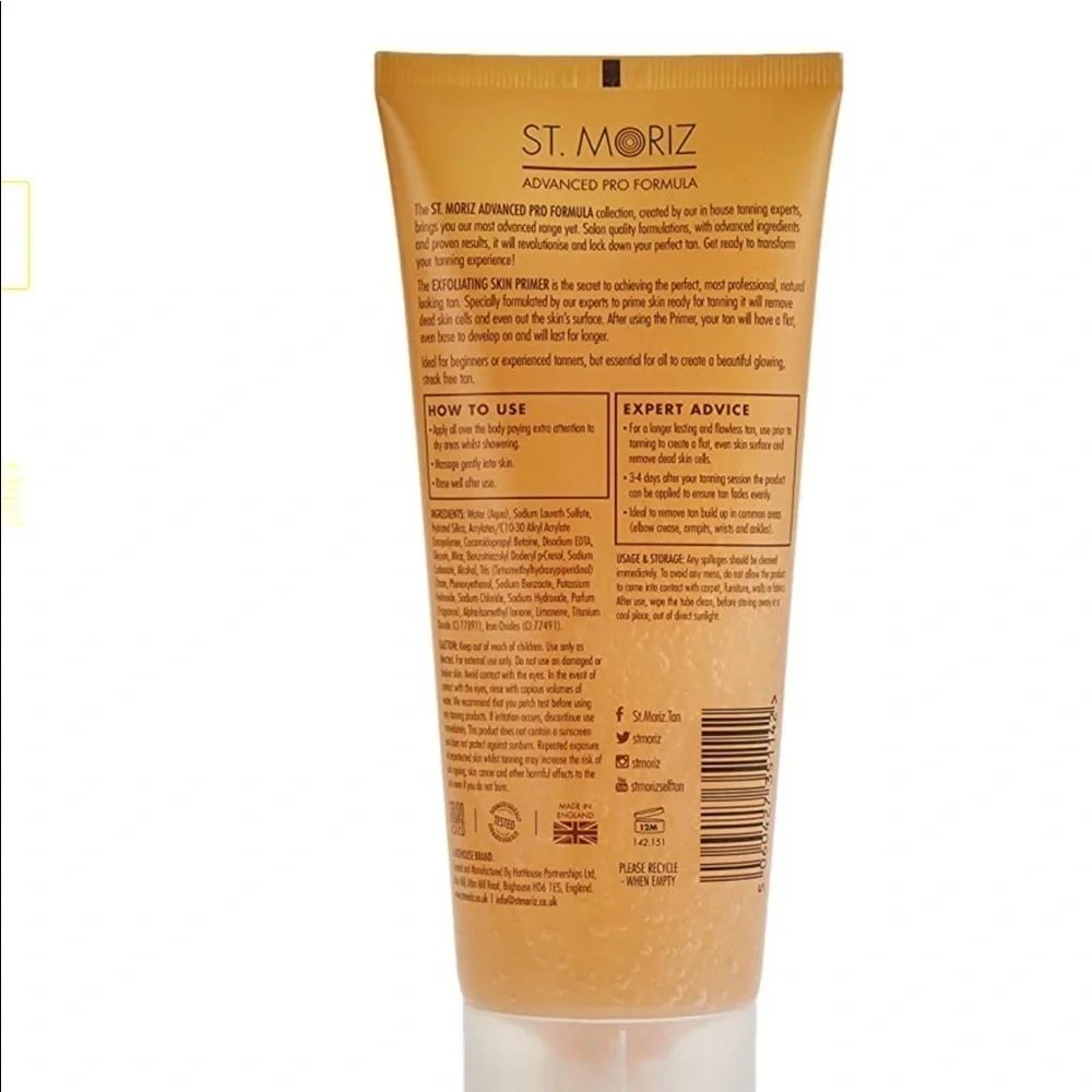 St Moriz Primer Advanced Pro Formula Exfoliating Tanning Primer 6.76 Oz